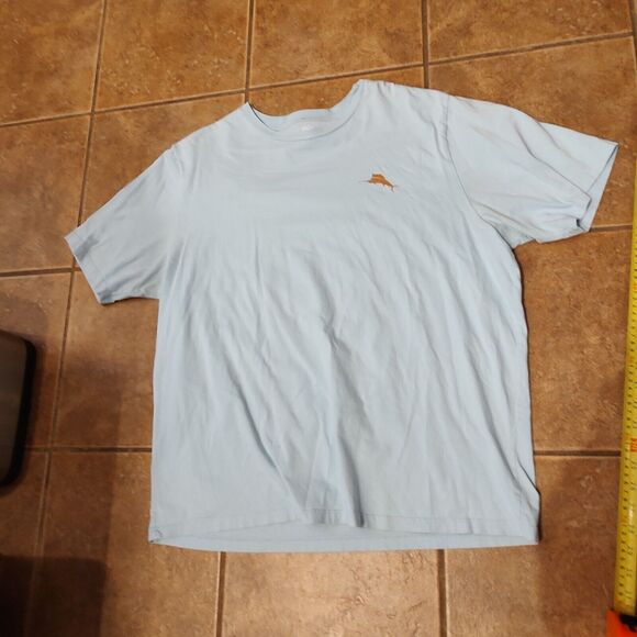 Tommy Bahama PINCH HITTER Crab 93 2 Sided Graphic T-shirt Size Men's XL Sky Blue - Picture 2 of 8